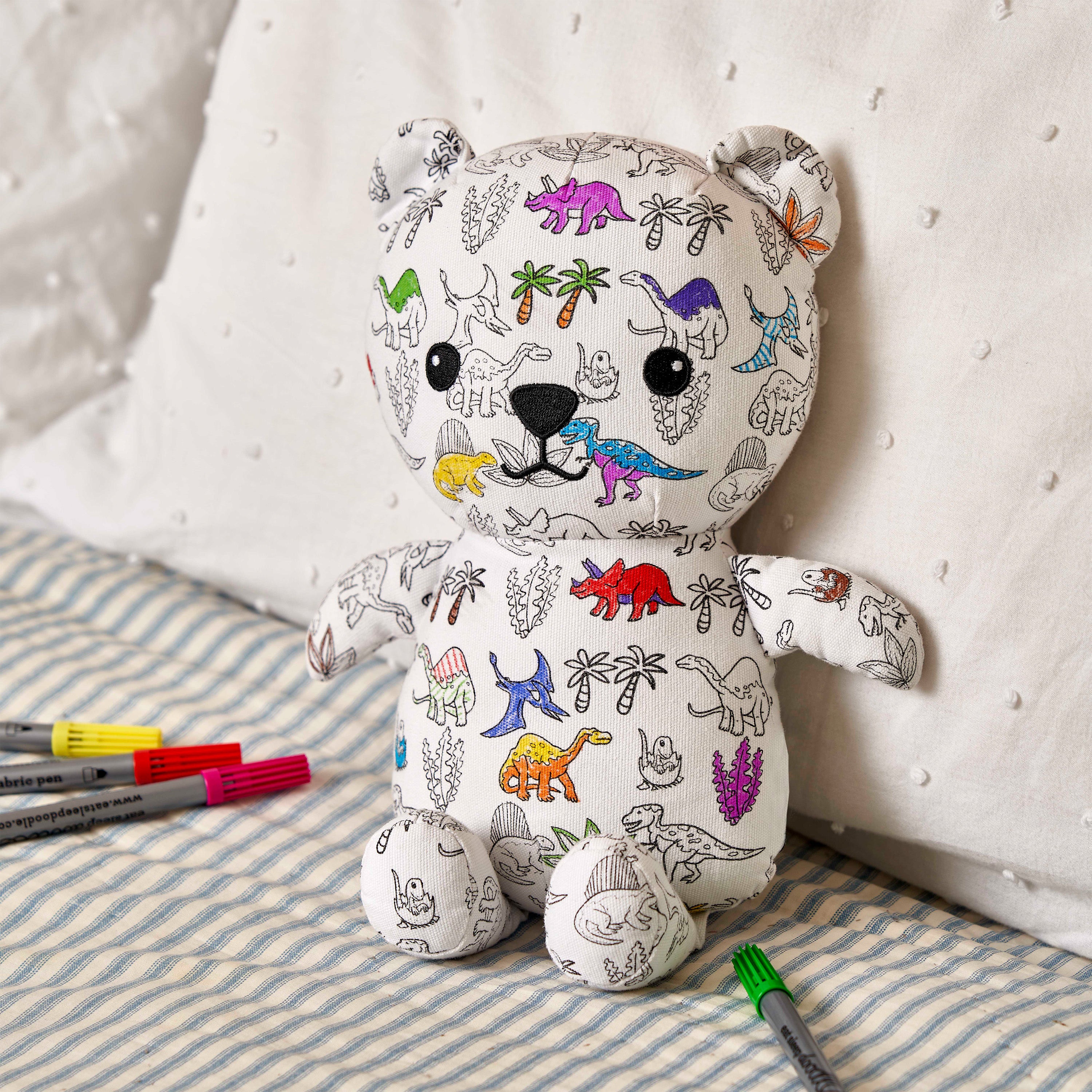 close up of a dinosaur design artie bear