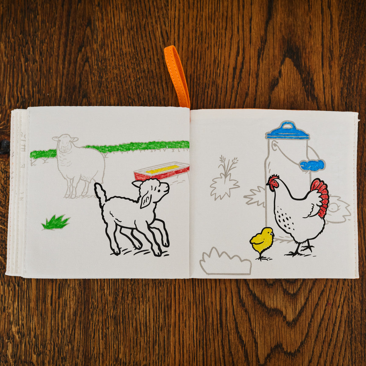 sheep and chicken colouring book for toddlers