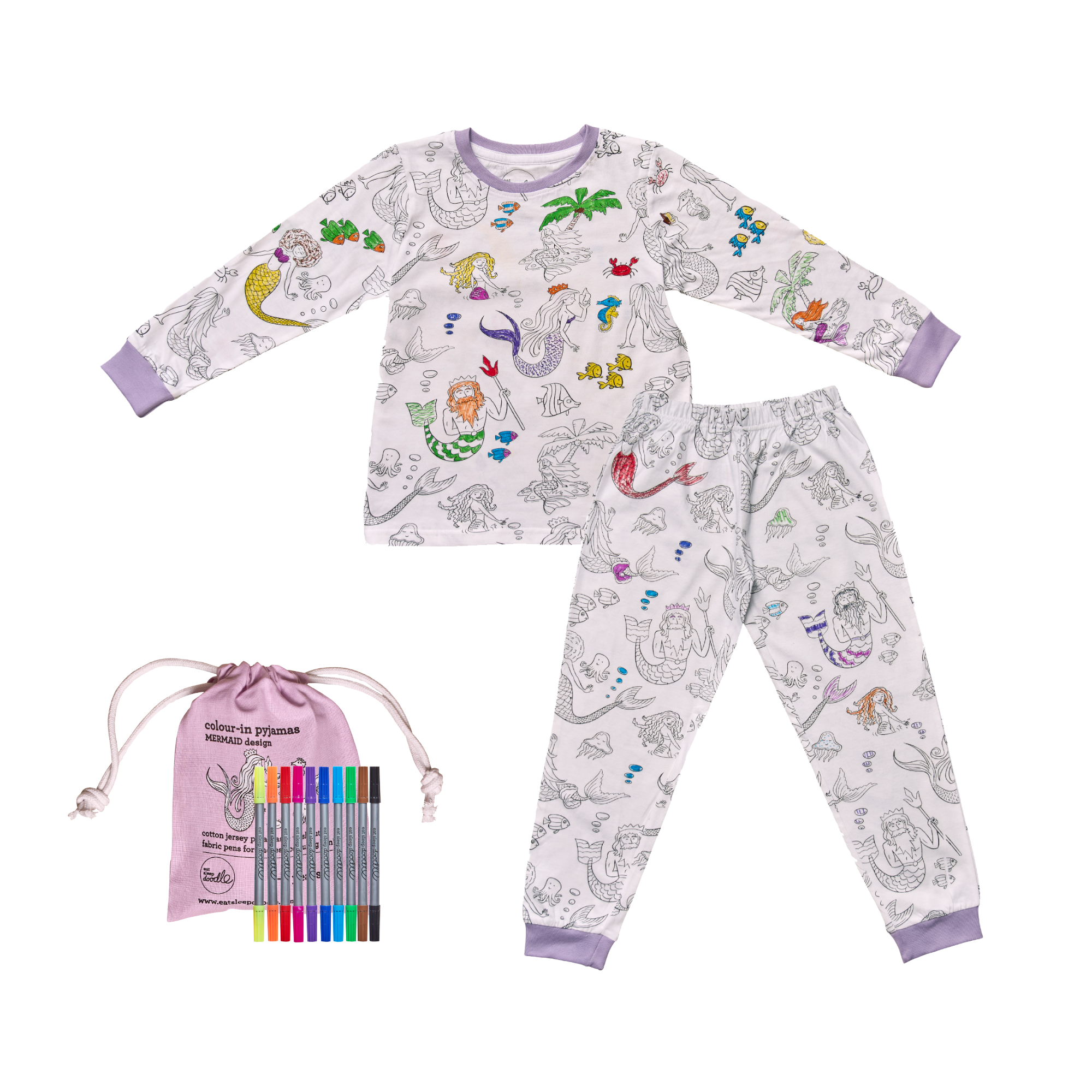 mermaid colour in pyjamas