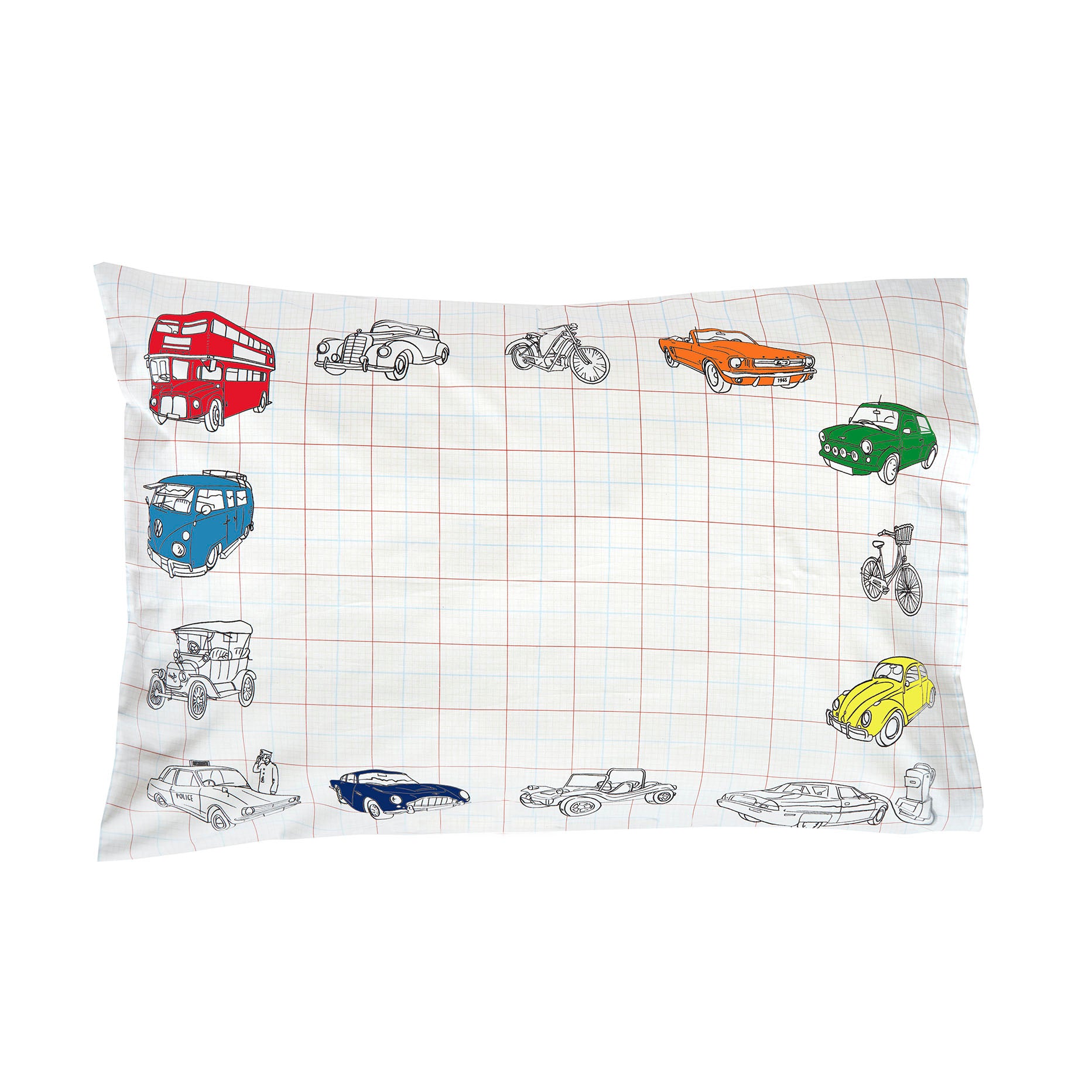 cars, trucks & tractors pillowcase