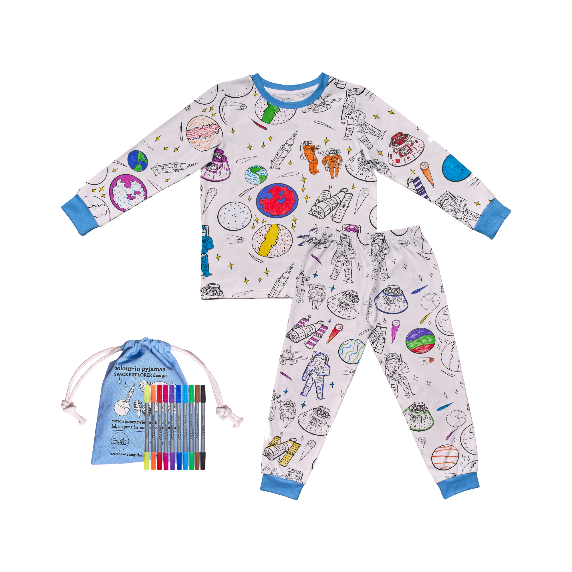 space explorer colour in pyjamas
