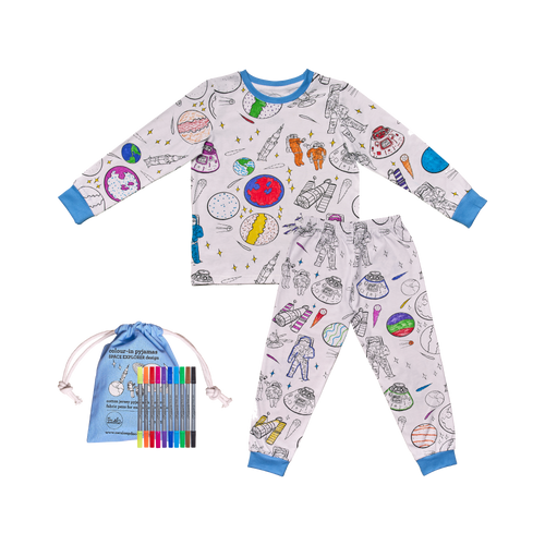 Explorateur de l'espace en pyjama à colorier