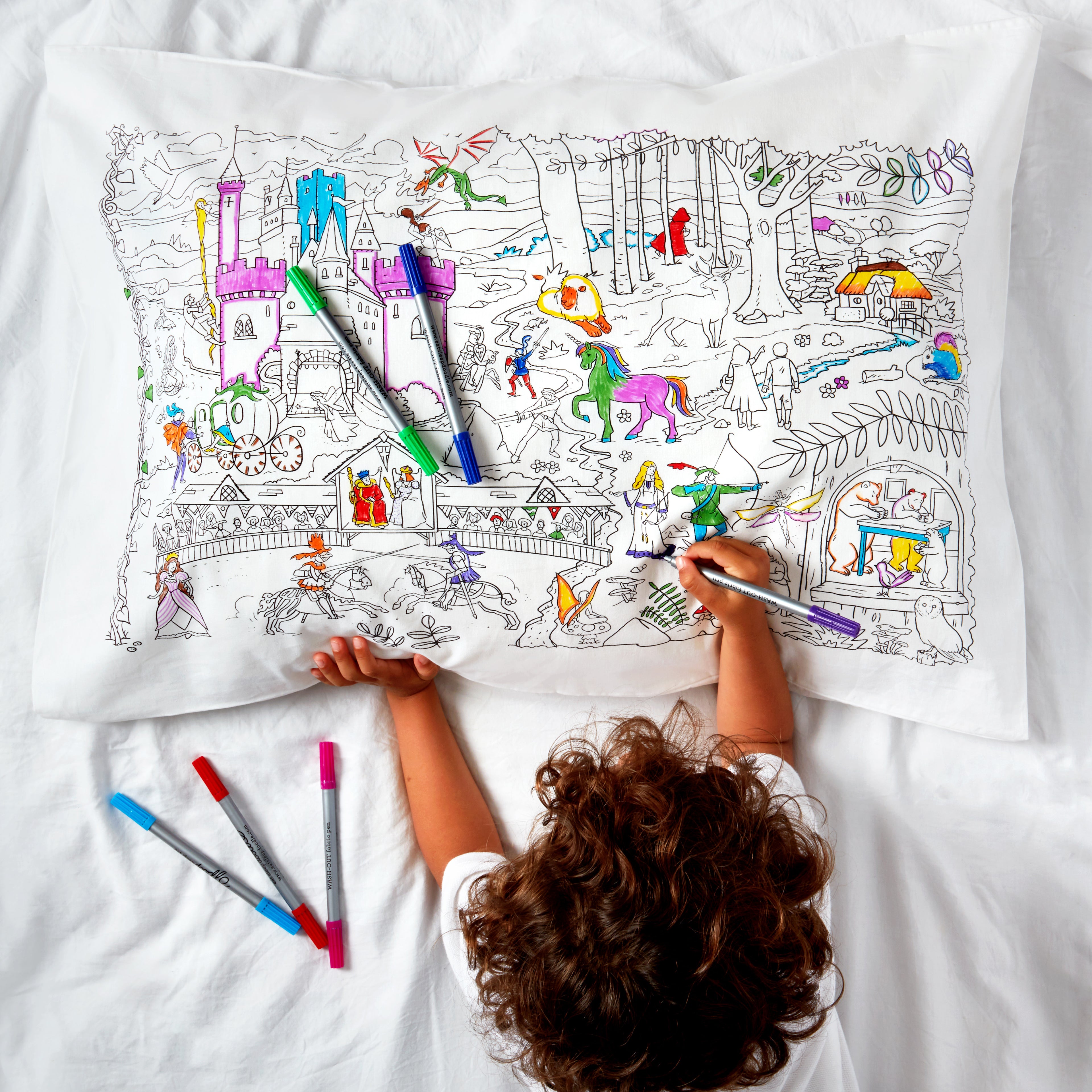 fairytale gift princess pillowcase to colour Gift ideas for kid
