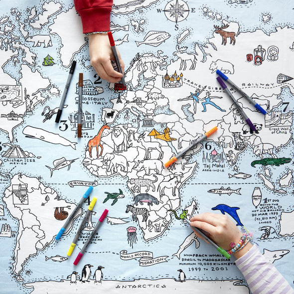 world map colouring activity