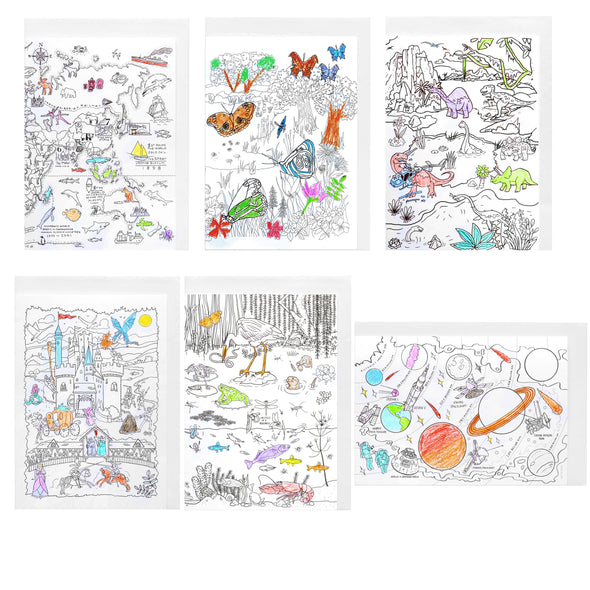‘Send a smile’ Cards – colour in & learn (6 cards + envelopes)