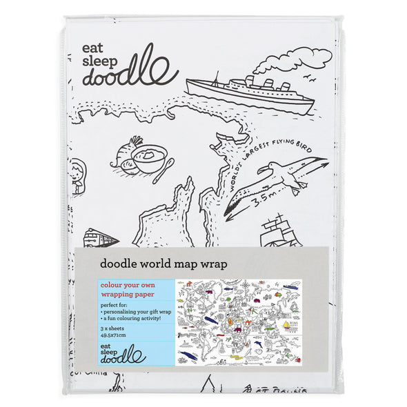 world map wrapping paper