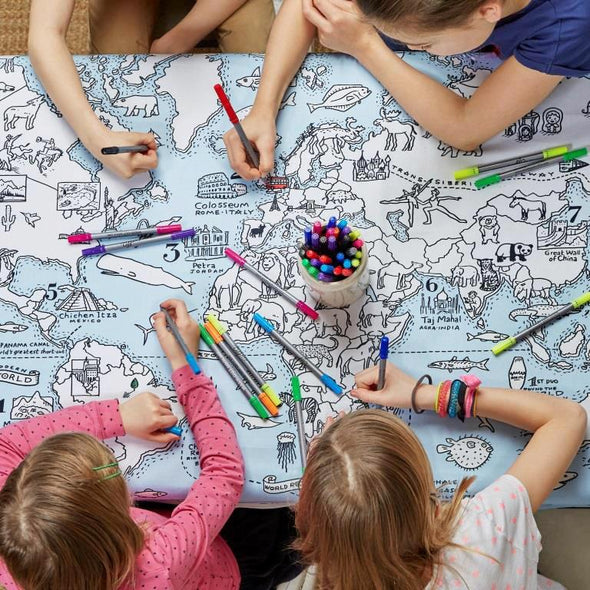 colour in world map print